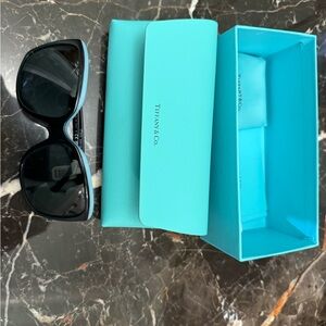Tiffany & Co. Black Sunglasses with Iconic Blue Case